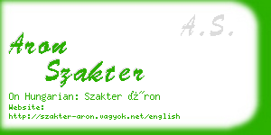 aron szakter business card